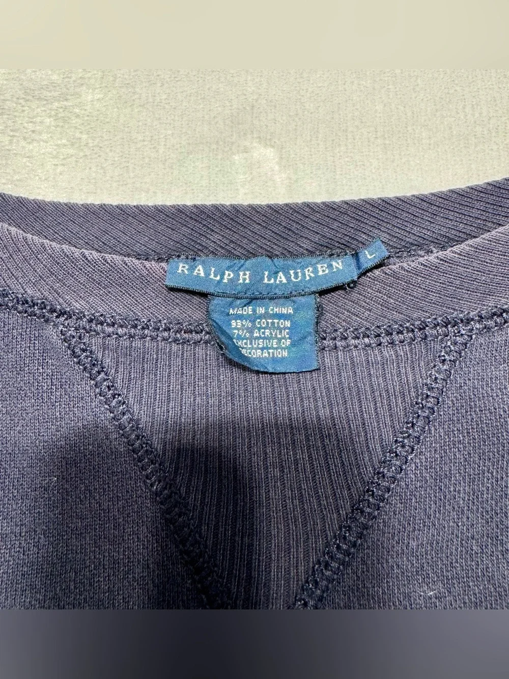Ralph Lauren Boy’s Navy Fleece Crewneck Pullover Sweatshirt Embroidered Logo